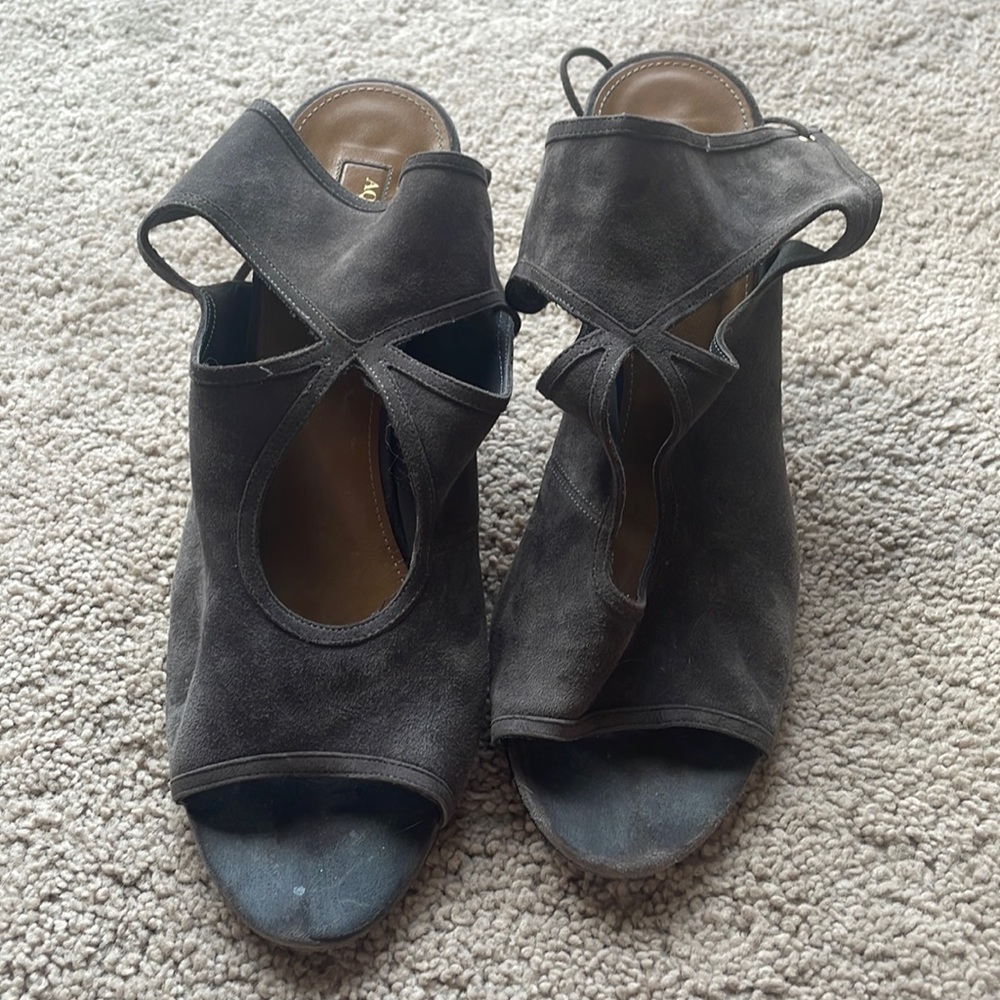 Aquazzura Sexy Thing Open-Toe Bootie Heel